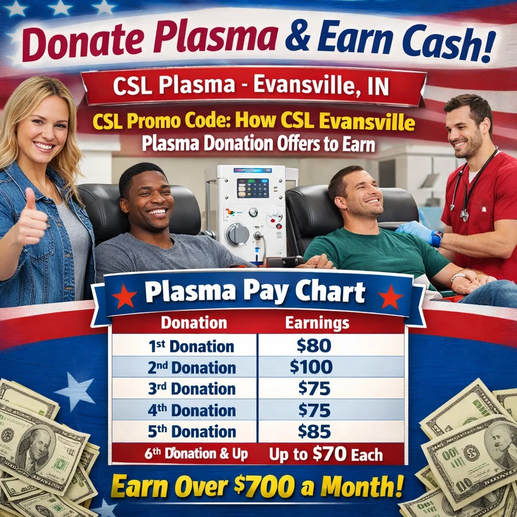 CSL Evansville Donation: Pay chart